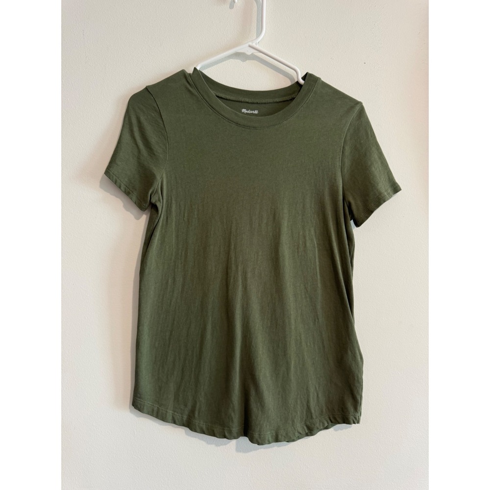 Madewell Softfade Cotton Tee Womens XS Olive Green Short Sleeve Crewneck shirt